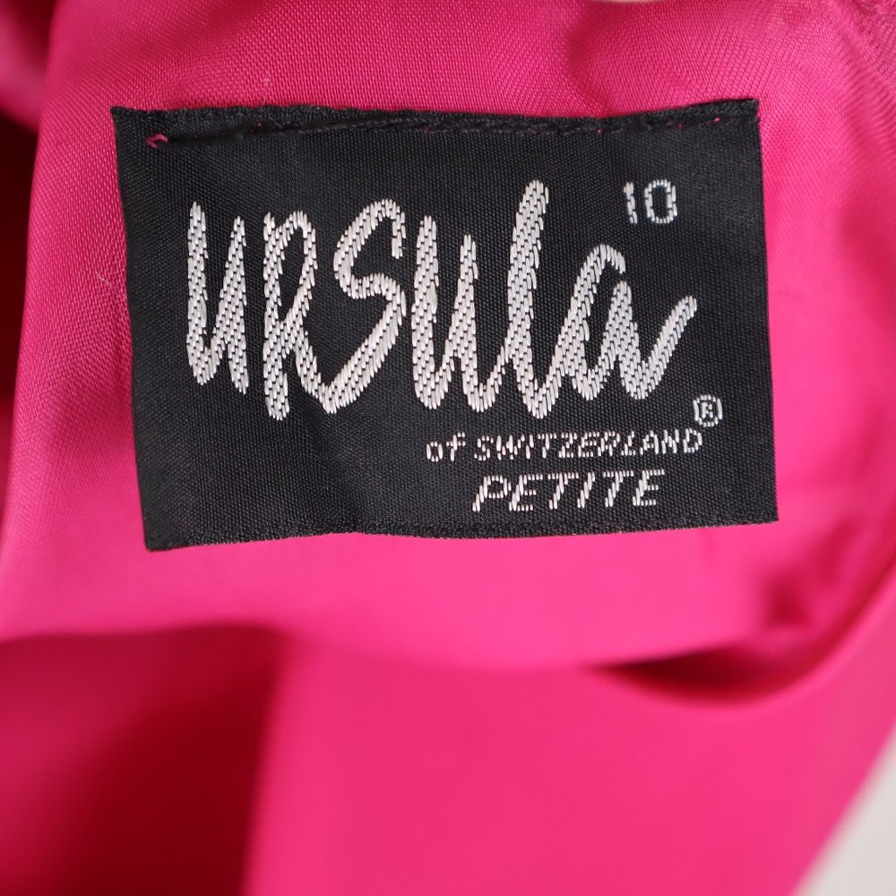 Vtg Ursula of Switzerland 80's Pink Sequin Beaded Tiered Party Dress Gown Formal - Picture 10 of 10